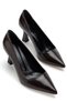 Women's Brown Shiny Skin Pointed Toe Thin Heeled Stiletto