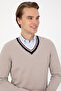 Men's Regular Fit V-Neck Stone Sweater 50308336-Vr049 - 2