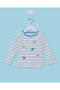 Infant Boys White And Blue Striped T-shirt