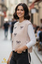 Women's Knitwear Crew Neck Tie-Up Sweater with Bow Detail