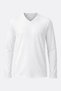 100% Organic Cotton White V-Neck Men's Long Sleeve T-Shirt - 4