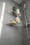 Luxury White Metal 2-Tier Bathroom Shelf with Shampoo Holder and Shower Shelf, Adhesive Wall Mounted Tş-02 - 6