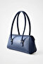 Women's Navy Blue Stylish Handbag – Gold Buckle, Suitable for Daily and Special Occasions - 6