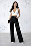 Women's Black Modal Fabric High Waist Palazzo Trousers - 2