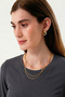 100% Organic Cotton Anthracite Crew Neck Long Sleeve Women's T-Shirt - 2