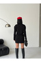 Women's polo neck elastic waist dress - 7