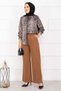 Front Pocket Detailed Trousers with Green Trim - Tan - 4