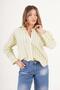 Striped Terrycotton Yellow Shirt with Pleated Detail on the Back - 6