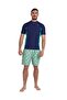 Mens Mens Rashguard Short Sleeve - Navy Spring Palms - 4