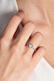 Women's White Clover Ring with Zircon Stone