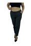 Plus Size Cashmere Elastic High Waist Tapered Leg Zipper Stone Detailed Women's Trousers - 6