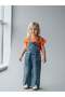 Girl's Slit Detailed Denim Salopet - 3