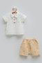100% Cotton Muslin Baby Boy Set - Polo Collar Set with Summer Shorts