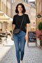 Women's Oversize 100% Cotton Crew Neck Teddy Bear Embroidered T-Shirt Vy-Bx306