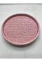 Suede Fabric Pink Color 20X20 cm Round Padded Bracelet Cuff Tray - 2