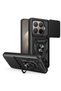 15t Pro Case with Magnetic Stand and Camera Protection Brsa Sliding Vega Cover - Black