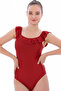 Women's ruffled shoulder swimsuit - red - 2
