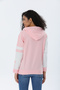 Powder Pink Hooded Cat Printed Women's Sweatshirt - 6