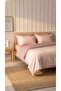 Mia 100% Cotton Double Duvet Cover Set – Pink |   6 Pieces with Elastic Sheets