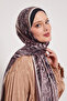 Patterned Silk Shawl - Deep Brown - 3