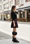 Suede Velvet Pocketless Text Patterned Elastic Mini Women's Shorts Skirt - 3