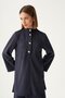 Navy Blue-Gold Buttoned Suede Tunic