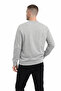 Men's 3 Thread Non-Brushed Cotton Regular Fit Printed Crew Neck Gray Sweatshirt - 4