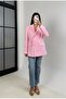 Women's Pink Side-Tie Blazer Jacket with Ornamental Pockets - 2