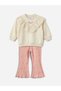 Lcw Baby Ecru Embroidered Baby Girl Sweatshirt and Leggings - 2