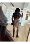Burgundy-Black Patterned Mini Skirt - 251151 - 3