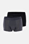 Gray-Black 2-Piece Patterned Micro Modal Boxer