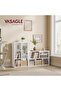 VASAGLE 5 Cube Bookcase with Open Shelf, Wooden Storage Display Rack for Living Room Office - White - 2