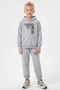 3-Piece Hooded Kangaroo Pocket Printed Detailed 6-Piece Boys' Tracksuit Set - 2