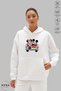 Unisex Hoodie Long Sleeve Minnie Love Printed Hooded Oversized 100% Cotton Combed Cotton Sweatshirt - 3