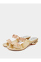 Women Golden Embellished Sandals - 2