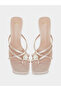 Pink Pearl Detail Kitten Heel Sandal - 5