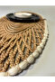 Oval Modern Runner - 85X35 cm Knitted Model Tablecloth - Natural White Patterned Runner - 2