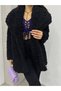 Women's Fur Collared Lined Plush Jacket - 3