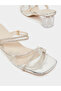 Women Silver Rhinestone Butterfly Block Heel Sandals - 3