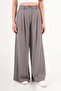 Double Pleated High Waist Gray Palazzo Pants - 7