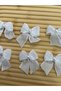 Linen Ribbon Bow with Pearls 25 Pieces - 4