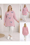 Women's Powder Slit Tunic with Floral Accessories