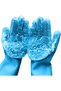 Pair of Magic Dishwashing Cleaning Sponge Gloves Reusable Silicone Brush Scrubber Heat Resistant for Kitchen Bathroom Cleaning Pet Hair Care Car Washing