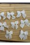 Linen Ribbon Bow with Pearls 25 Pieces - 5