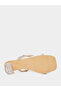 Women Beige Rhinestone Block Heel Sandals - 6