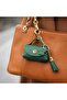 Genuine Leather Mini Accessory Bag – Keychain & Bag Ornament That Can Be Attached to the Side of the Bag, Camel