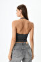 Women's Smoked Halter Neck Soft Double Layered Front Crop Top Bodysuit - 5