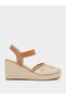 Women Brown Espadrille Wedge Sandals