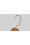 Wooden (Lama Gold Hook) Bar Hanger for Shirts and Trousers, Walnut Color, 48 Pieces - 3