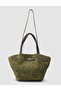 Genuine Suede Leather Khaki Buckle Women's Shoulder Bag - 6